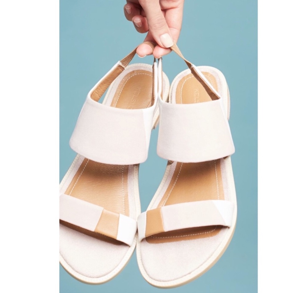 🆕NIB *orig $110!* real leather colorblock sandals